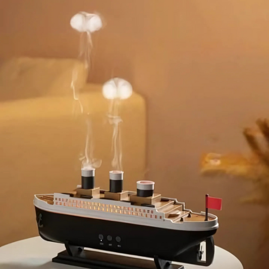 Air Humidifier with Aroma Diffuser and LED Lights – Stylish Cruise Ship Design 0