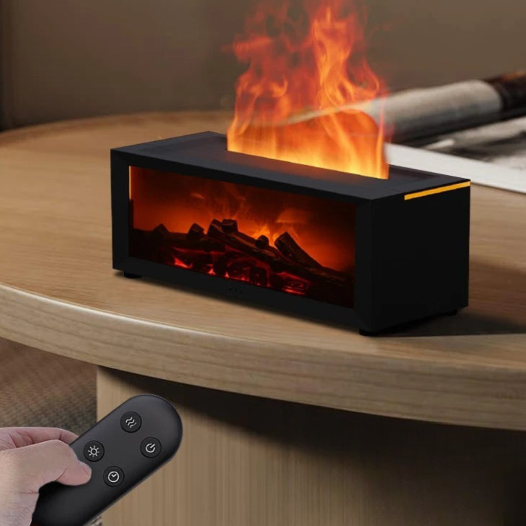 Air Humidifier with Aroma Diffuser and Realistic Flame Effect – Compact and Stylish Design 0