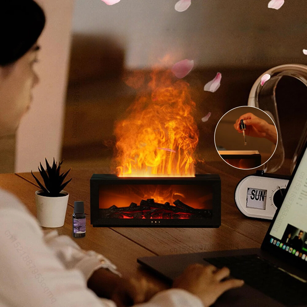 Air Humidifier with Aroma Diffuser and Realistic Flame Effect – Compact and Stylish Design 2