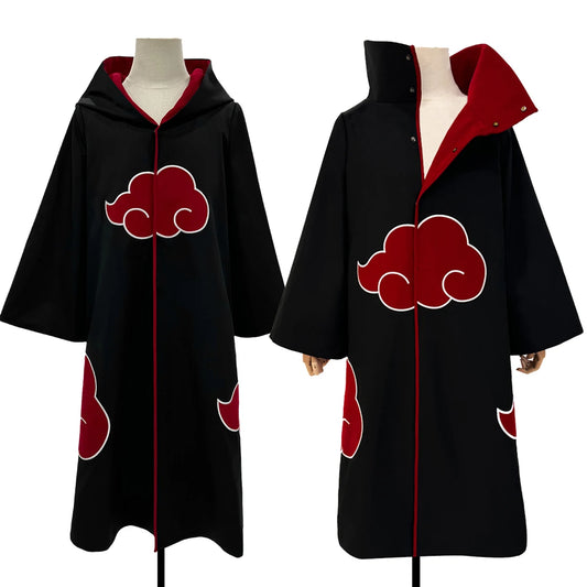 Anime Cosplay Costume Cloak for Itachi and Sasuke – Embroidered Design, Sizes S-2XL, Perfect for Halloween and Conventions