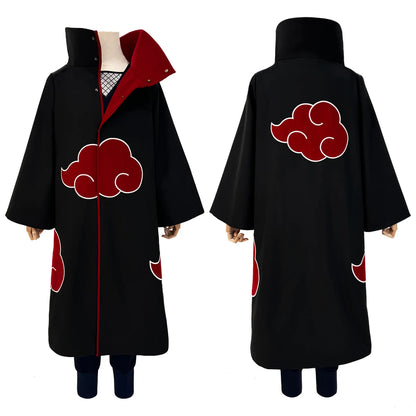 Anime Cosplay Costume Cloak for Itachi and Sasuke – Embroidered Design, Sizes S-2XL, Perfect for Halloween and Conventions