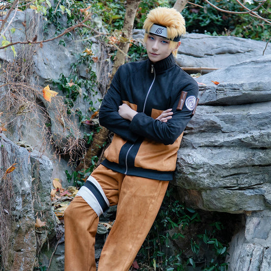 Anime Uzumaki Cosplay Costume for Adults – Complete Set with Top, Pants, Headdress, and Accessories