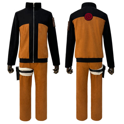Anime Uzumaki Cosplay Costume for Adults – Complete Set with Top, Pants, Headdress, and Accessories
