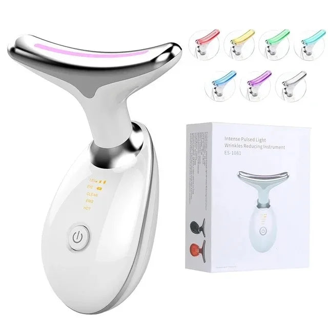 7-Color LED Facial and Neck Massager – Skin Firming and Lifting Device