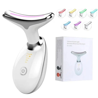 7-Color LED Facial and Neck Massager – Skin Firming and Lifting Device