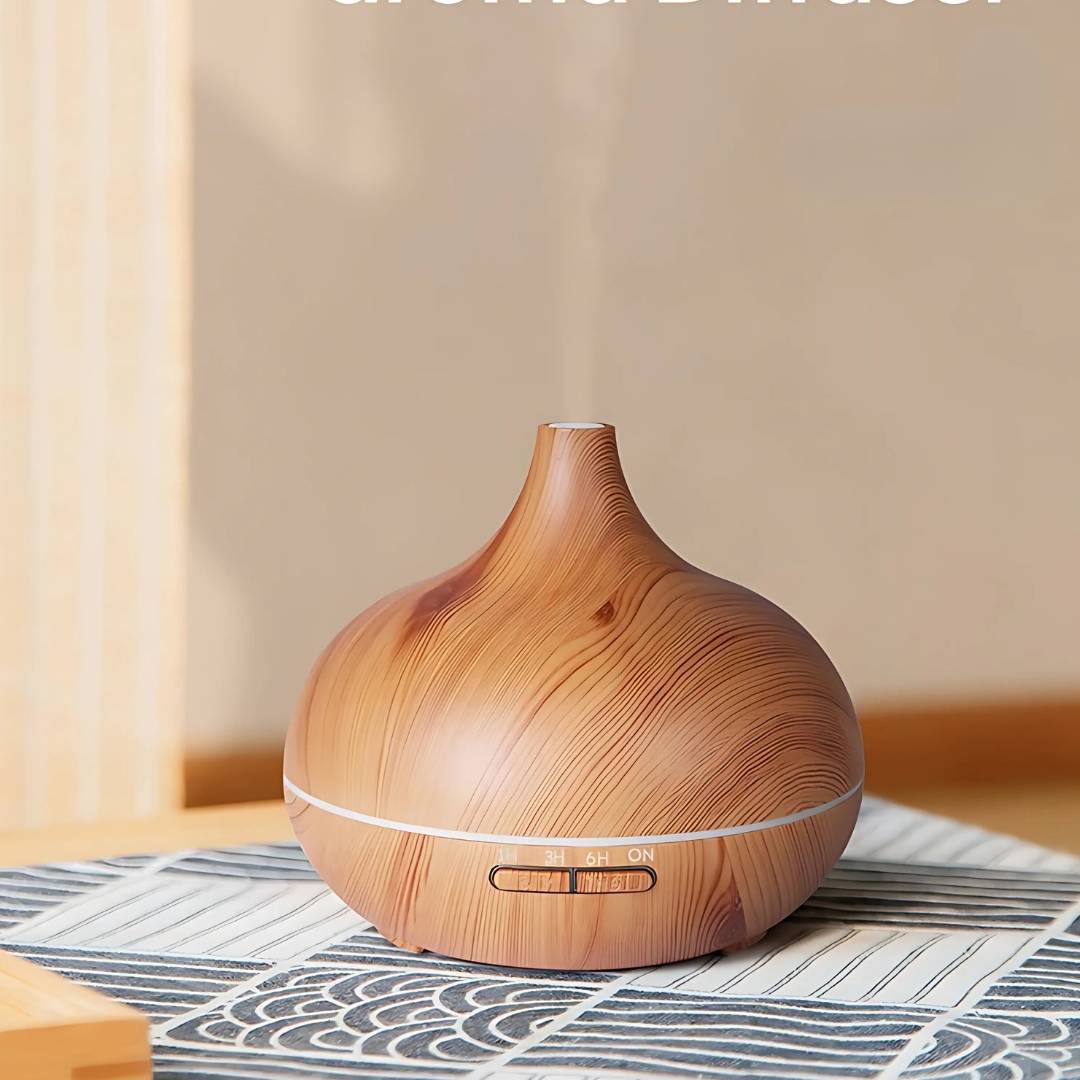Aroma Diffuser and Humidifier with Wood Grain Finish – 300ml Essential Oil Diffuser for Home Fragrance and Aromatherapy 3