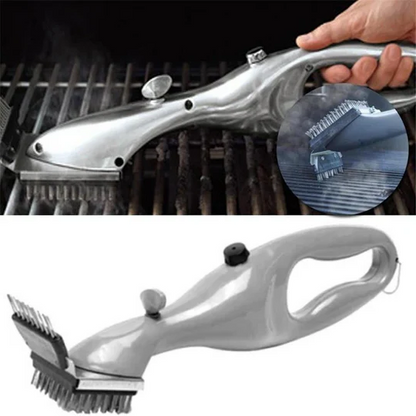 BBQ Steam Cleaning Brush - Ergonomic Design, Safe Grill Cleaner Brush with Replaceable Brushes and Dishwasher Safe Features 0