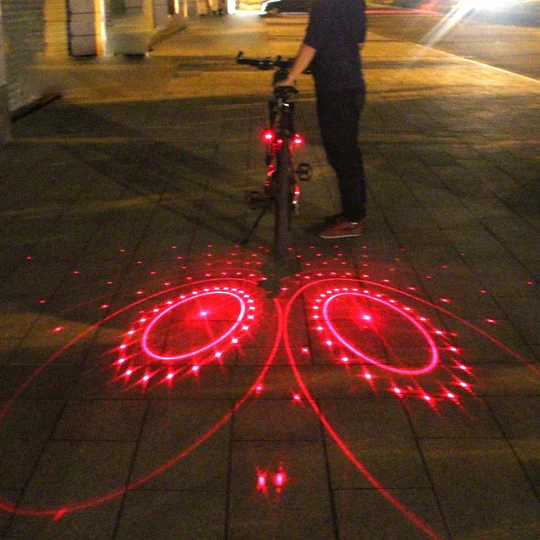 Bicycle Laserlight with USB Rechargeable LED Projections – Enhanced Safety Bike Lights for Night Riding 1