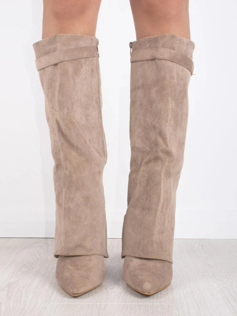 Black Knee High Boots for Women – Stylish Pointed Toe Design with Block Heel and Wide Calf Fit 7