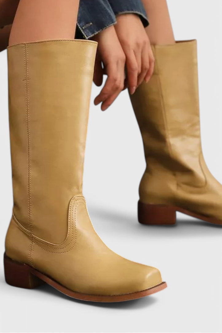 Black Knee High Boots for Women with Stacked Heel and Round Toe – Stylish and Comfortable Long Boots 2