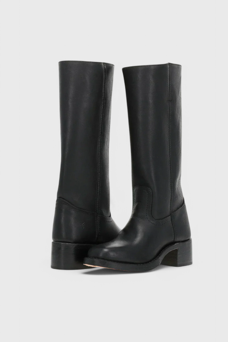 Black Knee High Boots for Women with Stacked Heel and Round Toe – Stylish and Comfortable Long Boots 4
