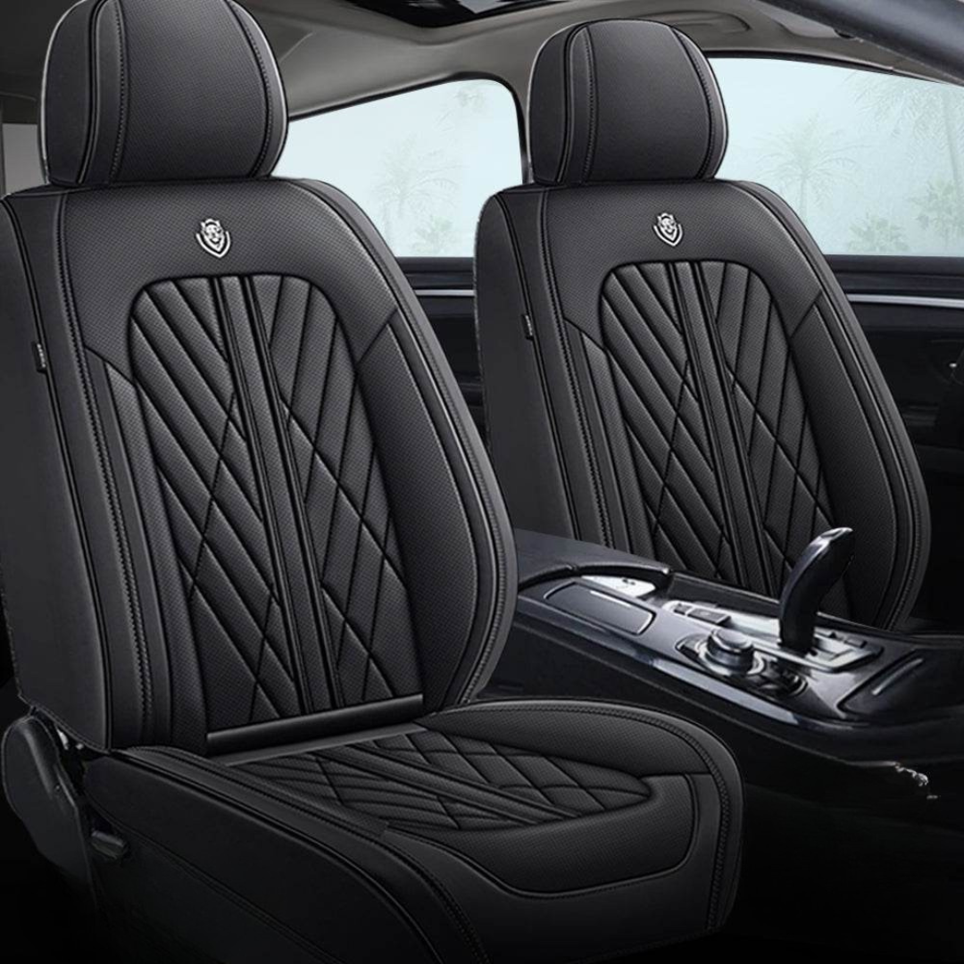 Black Waterproof Leather Car Seat Covers – Custom Fit for Most Vehicles 0