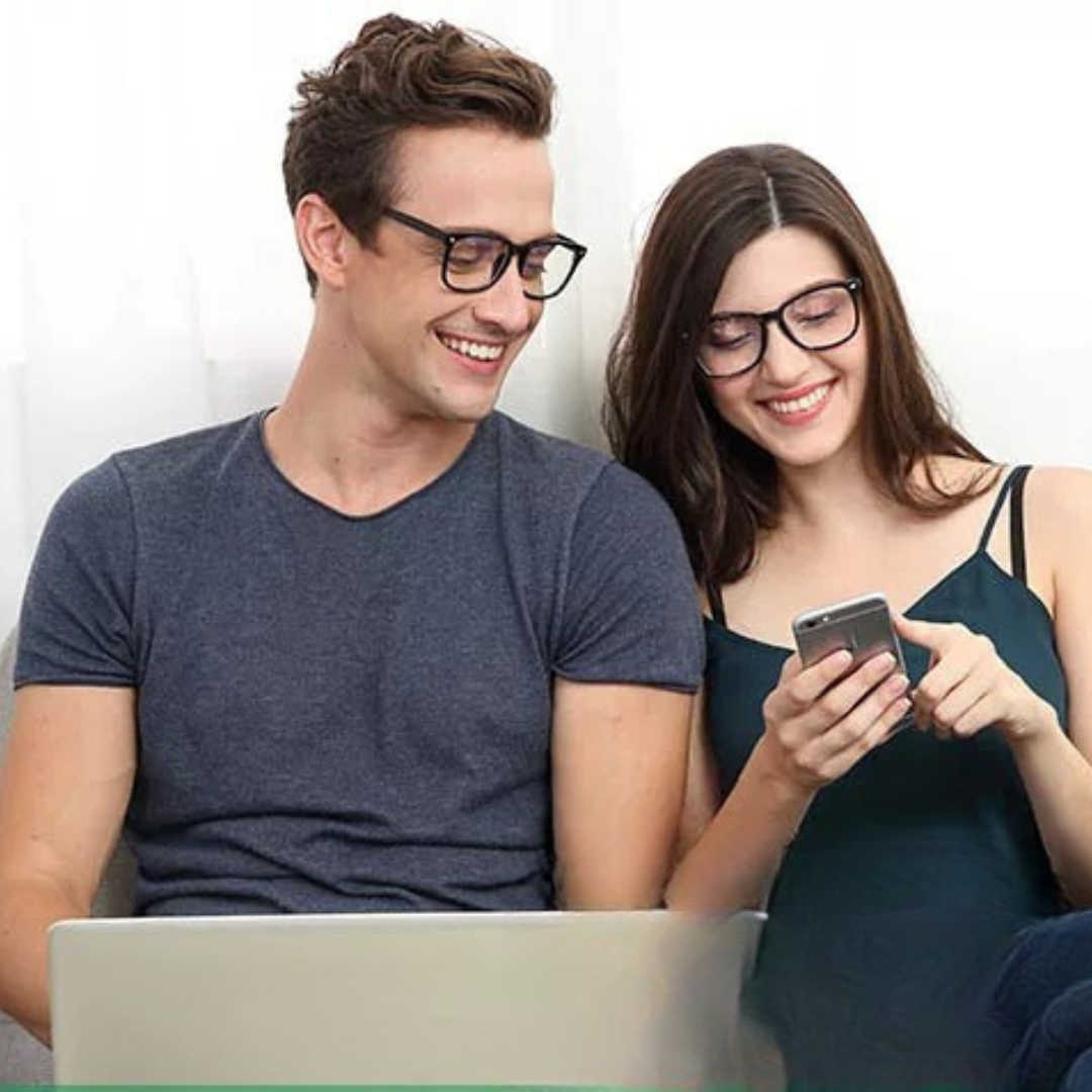 Blue Light Blocking Glasses with Stylish Square Frame – Eye Strain Relief and Sleep Improvement 1