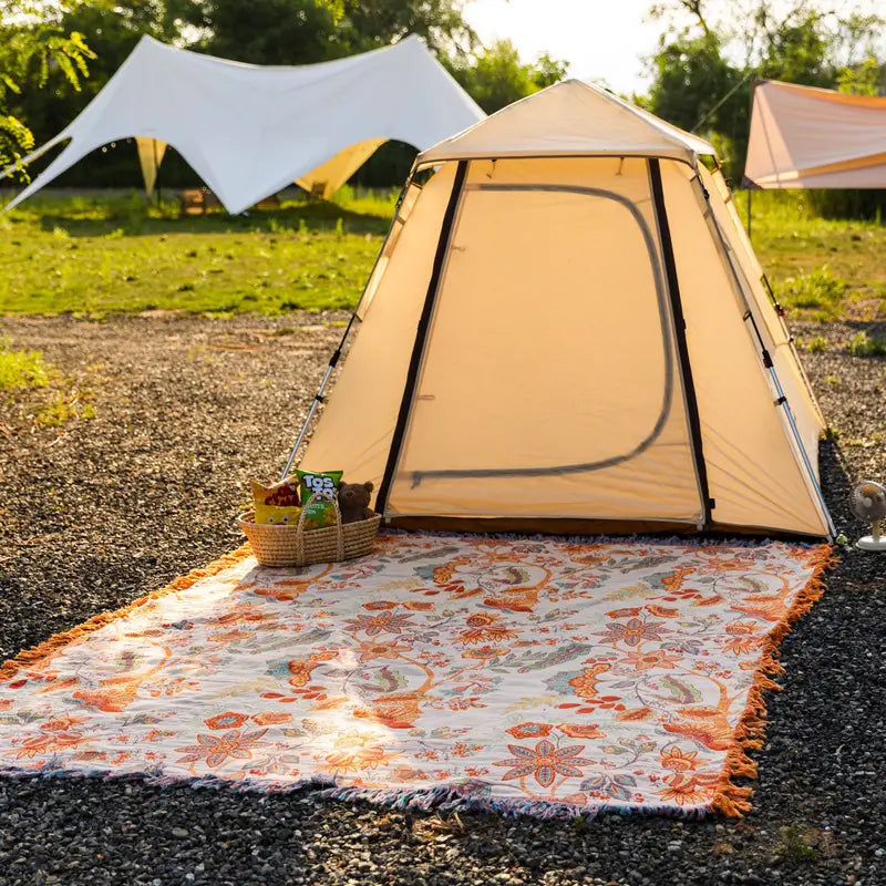 Boho Floral Cotton Throw Blanket – Soft, Breathable Sofa Cover for Cozy Home Décor 8