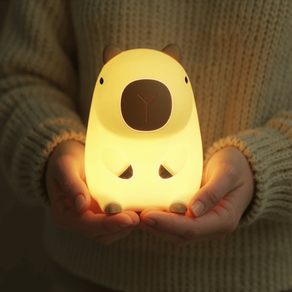 Capybara Night Light with Adjustable Brightness – Soft Silicone Design for Soothing Illumination 1
