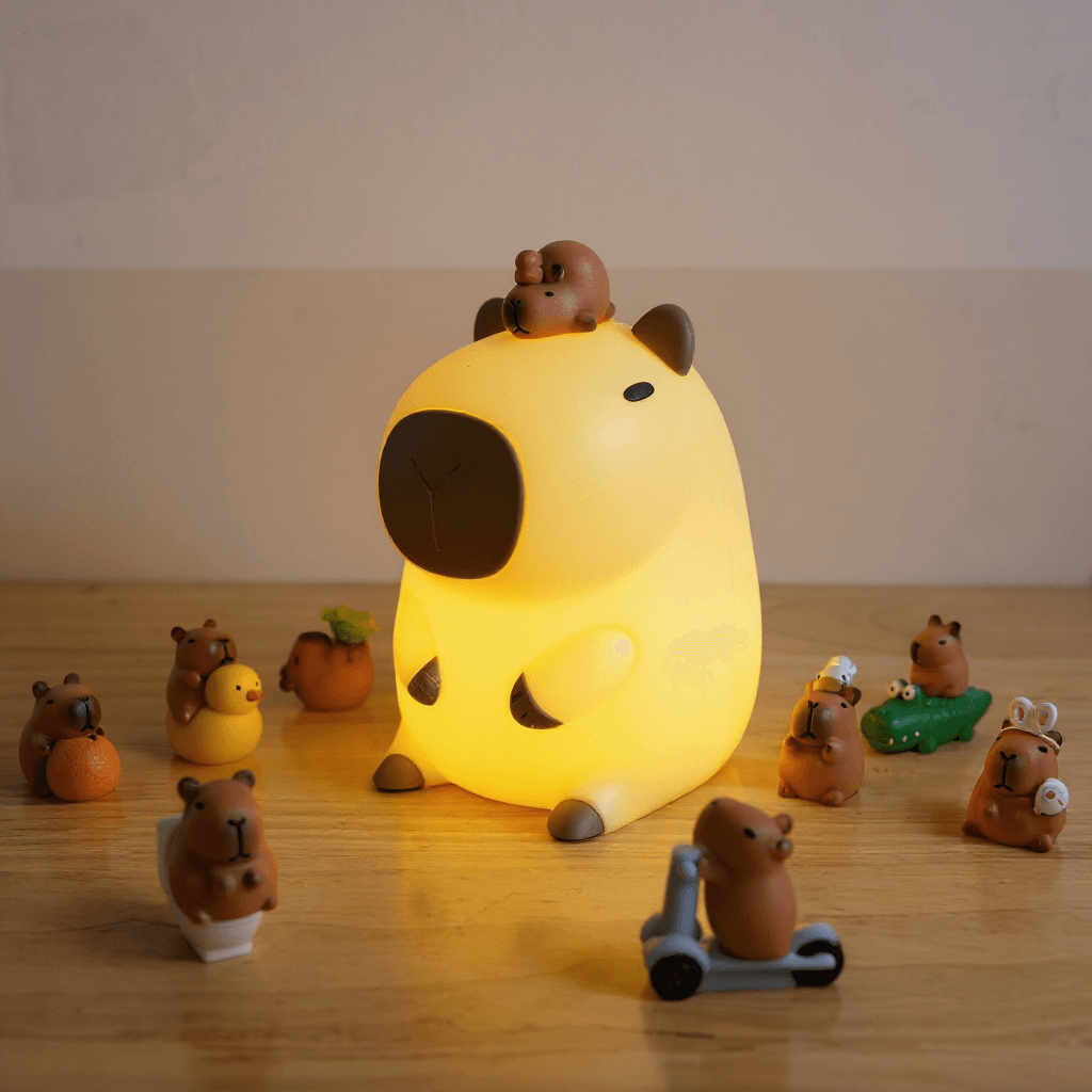 Capybara Night Light with Adjustable Brightness – Soft Silicone Design for Soothing Illumination 2
