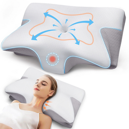 Cervical Neck Support Pillow for Neck Pain Relief – Ergonomic Memory Foam with Hypoallergenic Cover, Ideal for Side and Back Sleepers 1