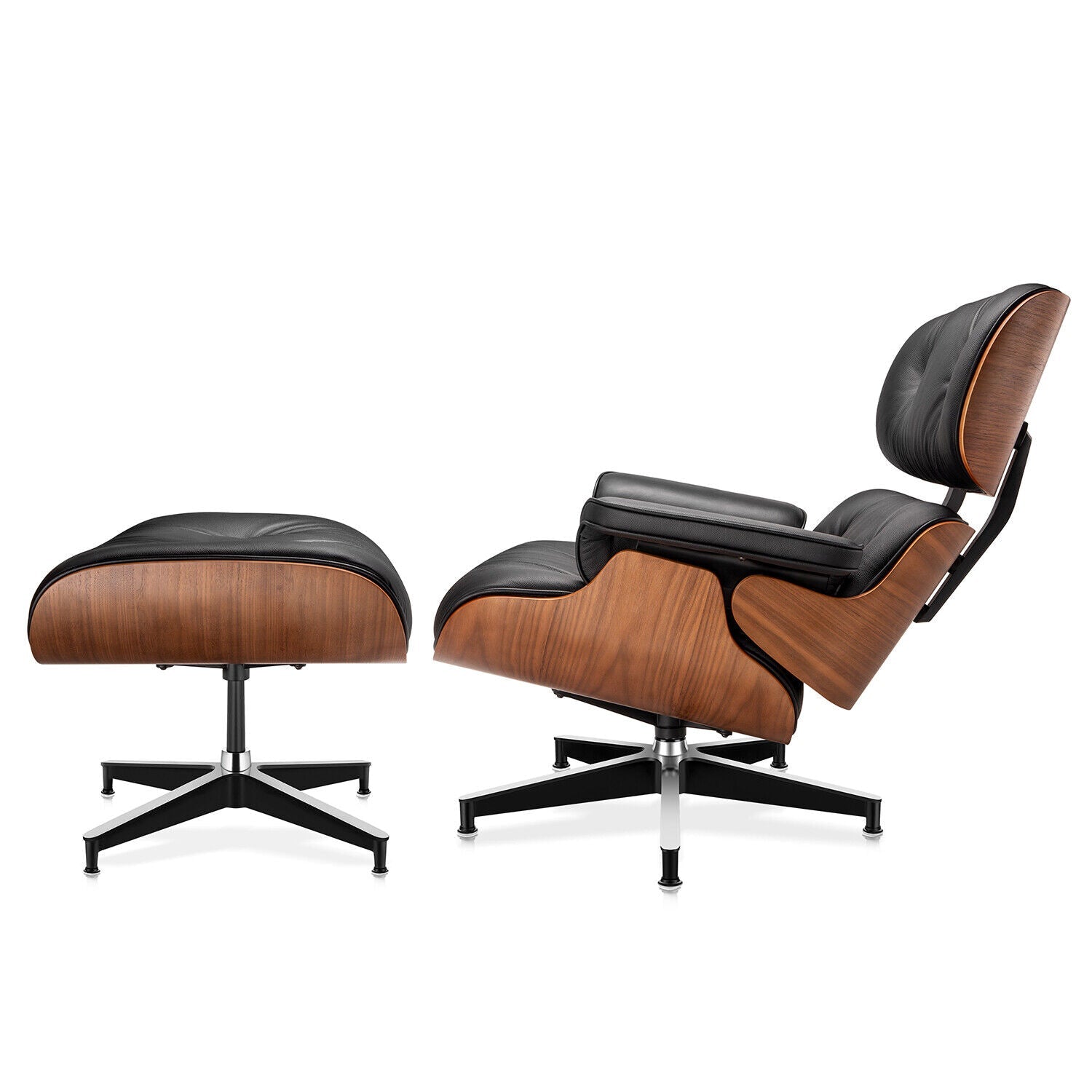 Classic Genuine Leather Lounge Chair with Ottoman – Ergonomic Living Room Chair for Ultimate Comfort 1