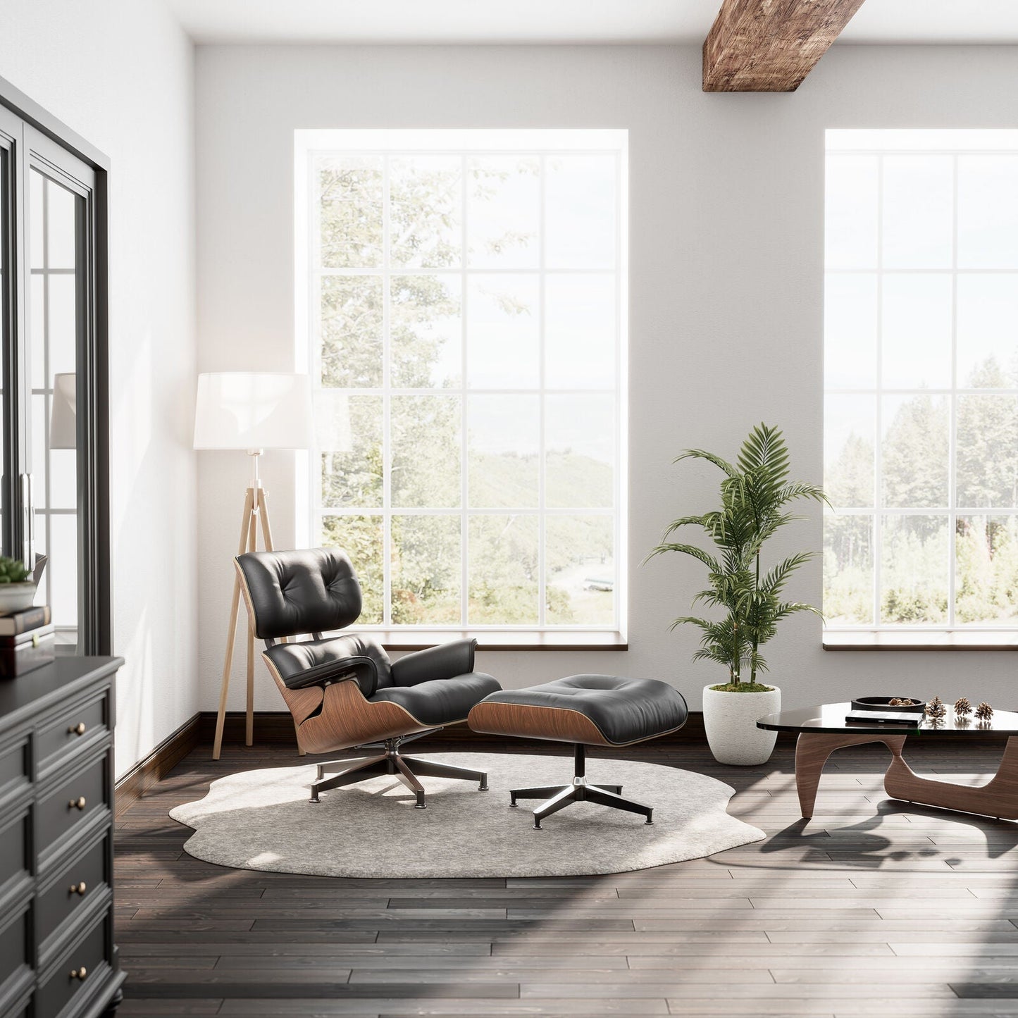 Classic Genuine Leather Lounge Chair with Ottoman – Ergonomic Living Room Chair for Ultimate Comfort 2