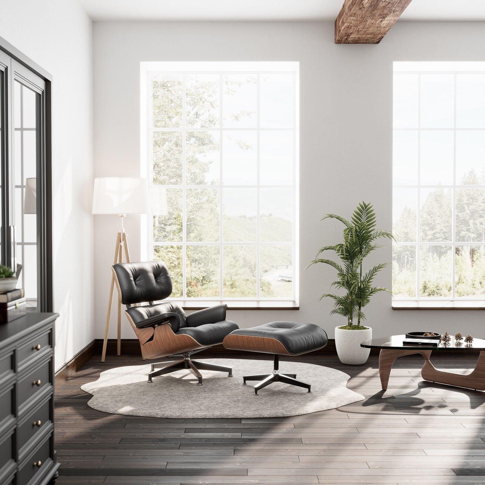 Classic Genuine Leather Lounge Chair with Ottoman – Ergonomic Living Room Chair for Ultimate Comfort 2