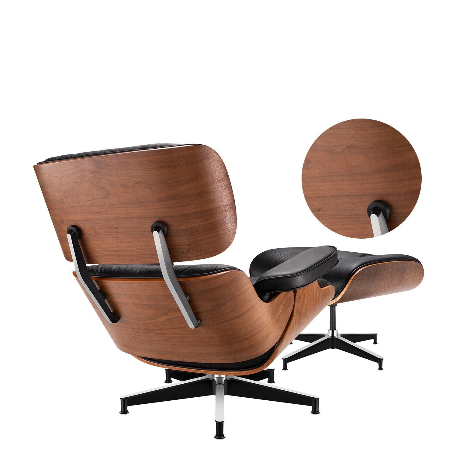 Classic Genuine Leather Lounge Chair with Ottoman – Ergonomic Living Room Chair for Ultimate Comfort 3