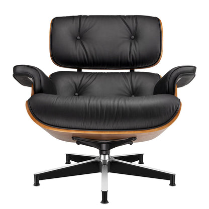 Classic Genuine Leather Lounge Chair with Ottoman – Ergonomic Living Room Chair for Ultimate Comfort 4