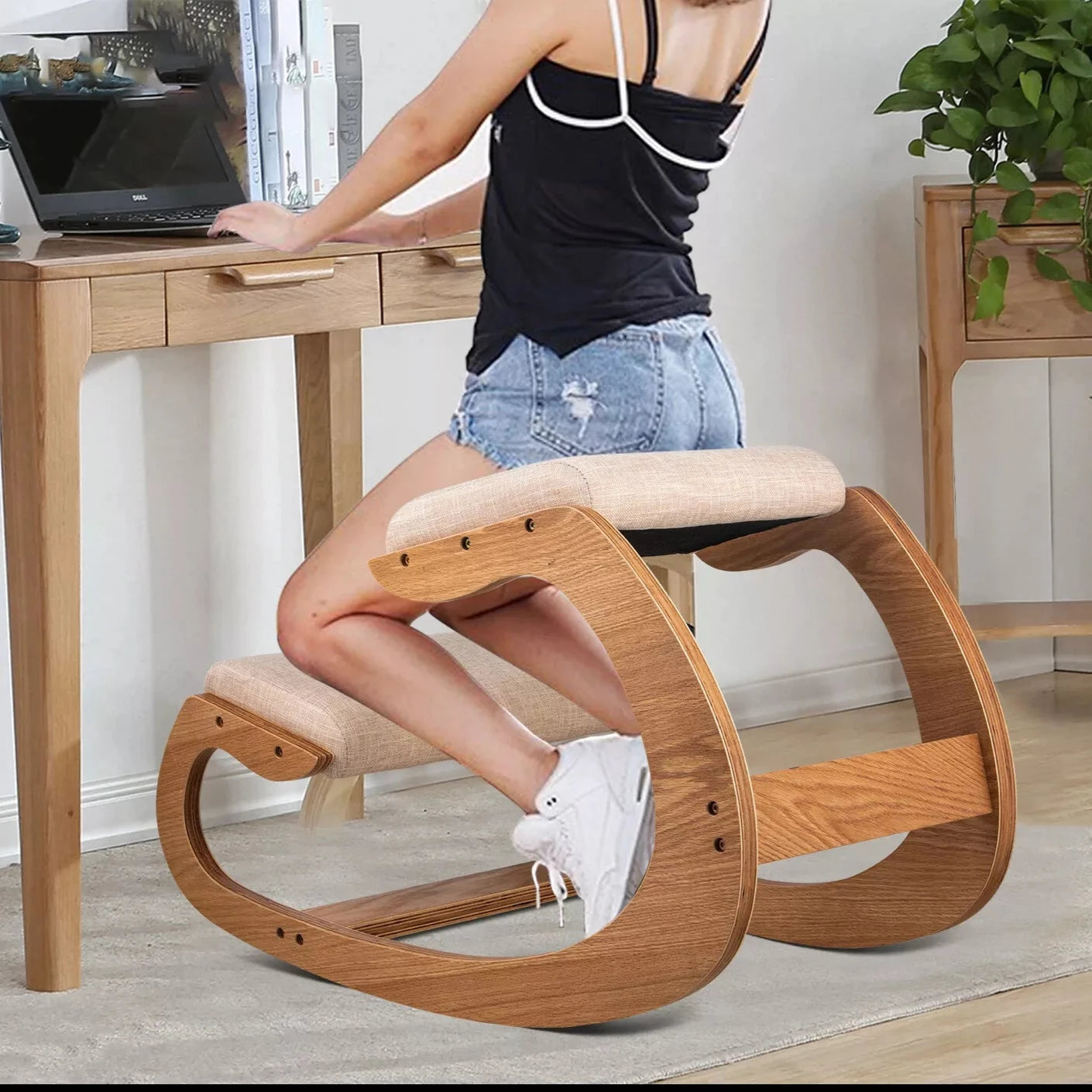 Comfortable Ergonomic Kneeling Chair with Padded Cushion for Improved Posture and Pain Relief - Adjustable Height Kneeling Desk Chair 1