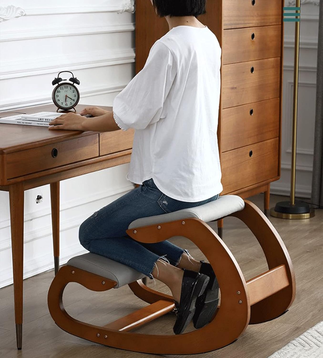 Comfortable Ergonomic Kneeling Chair with Padded Cushion for Improved Posture and Pain Relief - Adjustable Height Kneeling Desk Chair 4