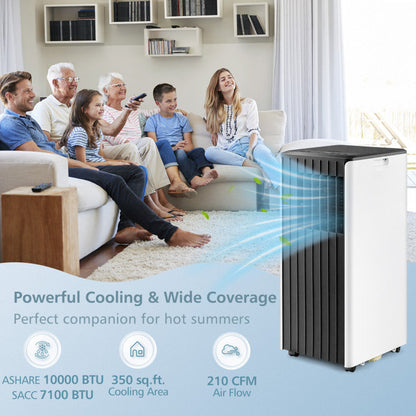 Compact 10000 BTU Portable Air Conditioner with Dehumidifier for Rooms up to 350 Sq.Ft 3