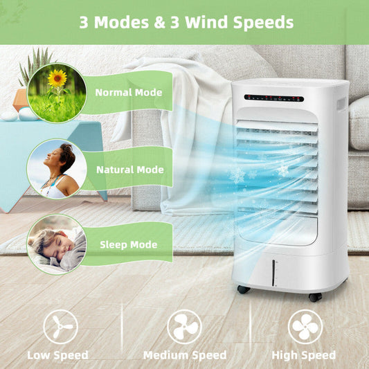 Compact 4-in-1 Portable Evaporative Cooler with Timer and Multi-Speed Modes – Ideal for Personal Use 1