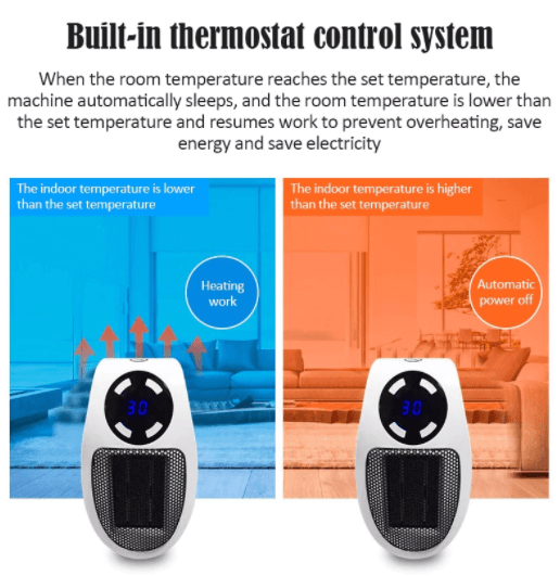 Compact Portable Heater with Adjustable Temperature Control – Best Small Heater for Energy Efficiency and Low Noise 7