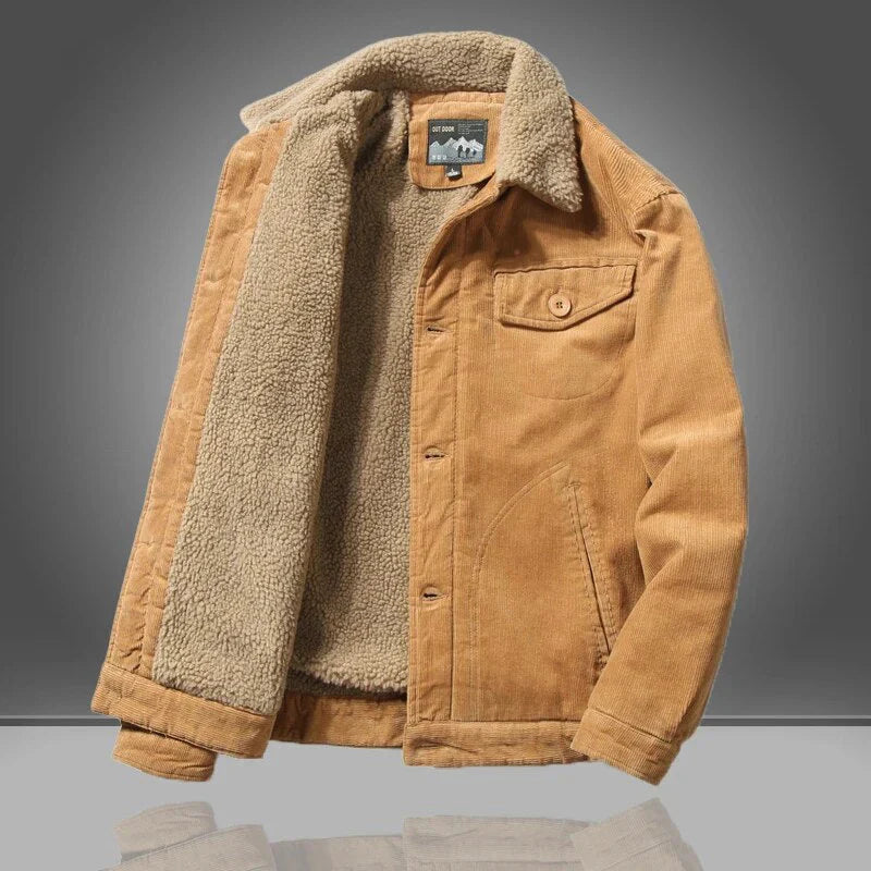Corduroy Winter Jacket with Fleece Lining – Stylish and Warm Men's Outerwear 3