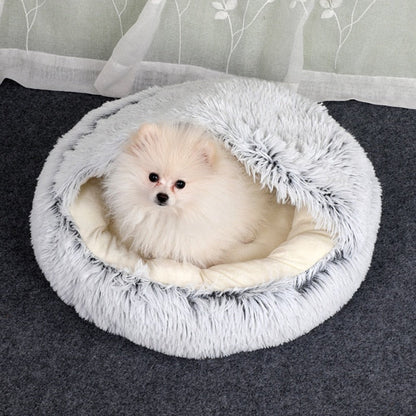 Cozy Cat Bed Cave with Orthopedic Support – Plush Hooded Design for Anxiety Relief, Ideal for Cats and Small Dogs 3