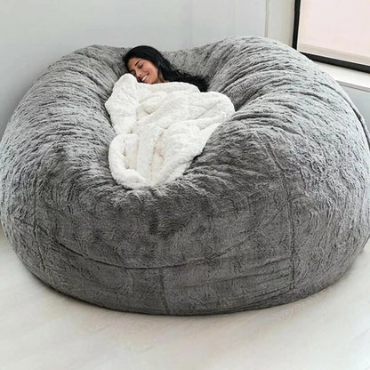 Cozy Fluffy Bean Bag Cover – Soft Slipcover for Customizable Fill, Perfect for Lounging and Napping 0