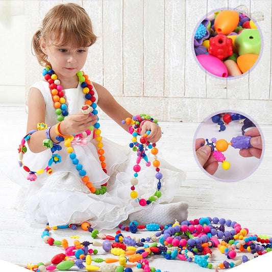 Creative Jewellery Making Kit for Kids with 500+ Colourful Beads and Accessories 0