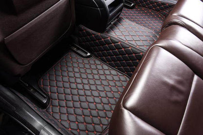 Custom Black Red Leather Car Floor Mats – Waterproof and Durable Protection 2
