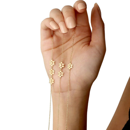 Customizable Gold Paw Charm Bracelet – Adjustable Stainless Steel Pet Jewelry with Engraving Options for Pet Lovers 3