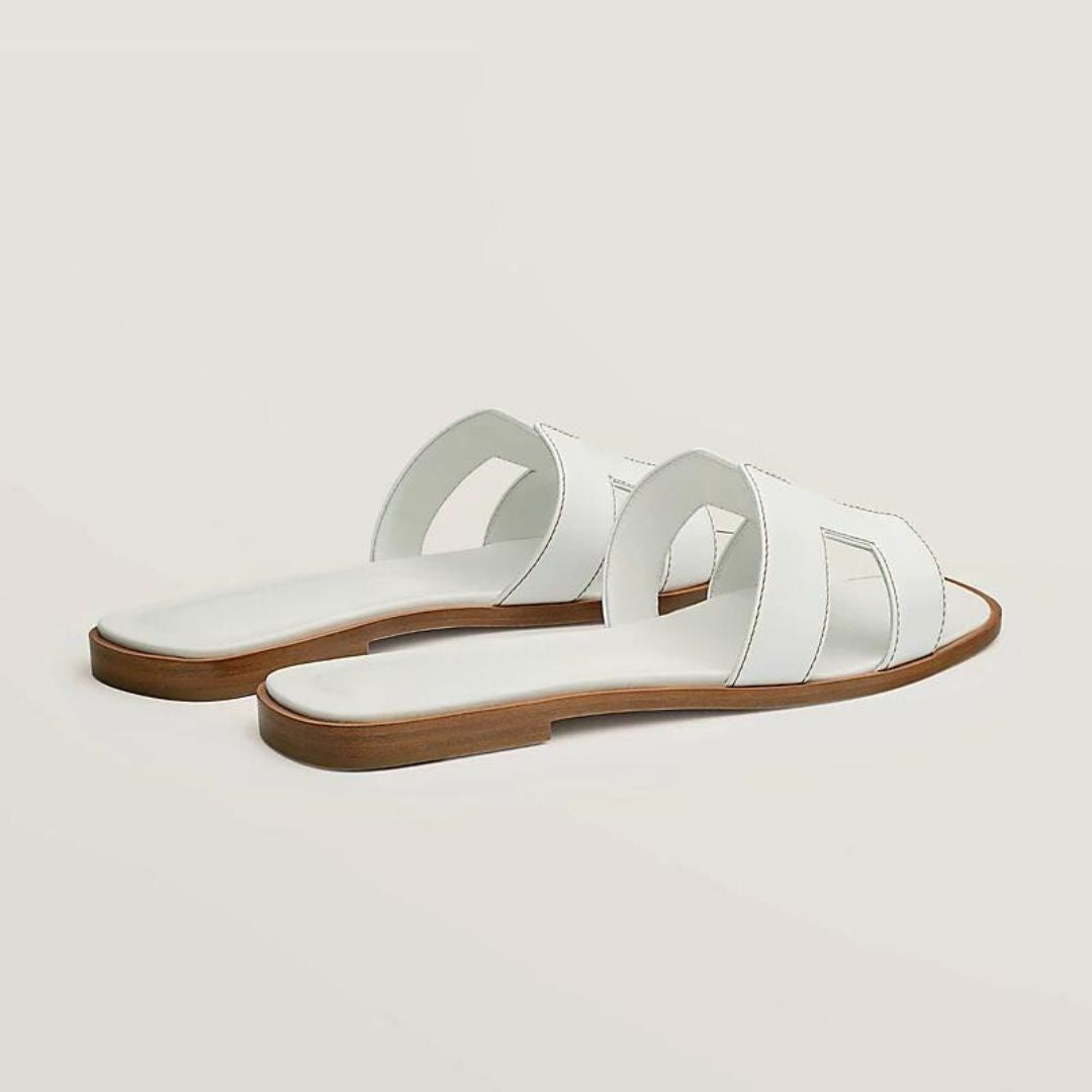 Cut-Out Strap Leather Flat Sandals – Ergonomic Comfort and Elegant Design 5