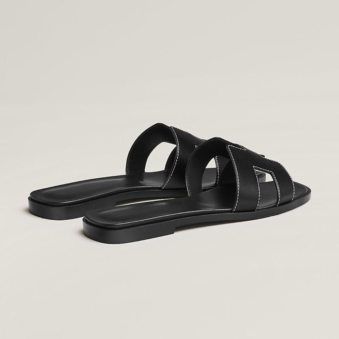 Cut-Out Strap Leather Flat Sandals – Ergonomic Comfort and Elegant Design 7