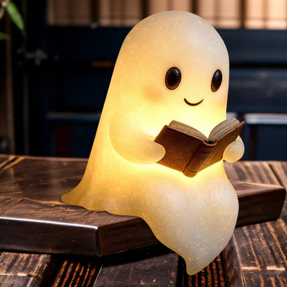 Cute Ghost 3D LED Night Light - Whimsical Reading Lamp for Bedroom and Study, Soft Illumination, Portable Decor