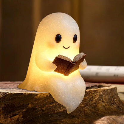 Cute Ghost 3D LED Night Light - Whimsical Reading Lamp for Bedroom and Study, Soft Illumination, Portable Decor