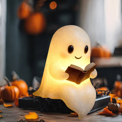 Cute Ghost 3D LED Night Light - Whimsical Reading Lamp for Bedroom and Study, Soft Illumination, Portable Decor