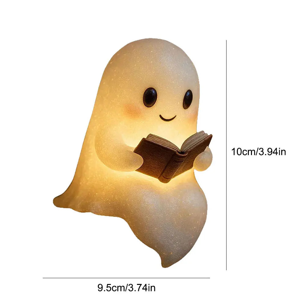 Cute Ghost 3D LED Night Light - Whimsical Reading Lamp for Bedroom and Study, Soft Illumination, Portable Decor