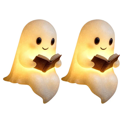 Cute Ghost 3D LED Night Light - Whimsical Reading Lamp for Bedroom and Study, Soft Illumination, Portable Decor
