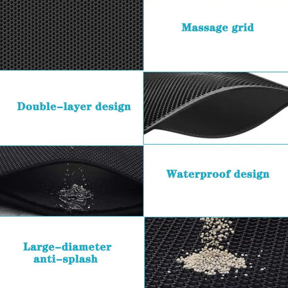 Double Layer Cat Litter Mat with Non-Slip Base – Waterproof, Easy to Clean Kitty Litter Mat for All Litter Box Types 2