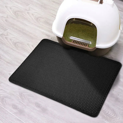 Double Layer Cat Litter Mat with Non-Slip Base – Waterproof, Easy to Clean Kitty Litter Mat for All Litter Box Types 7