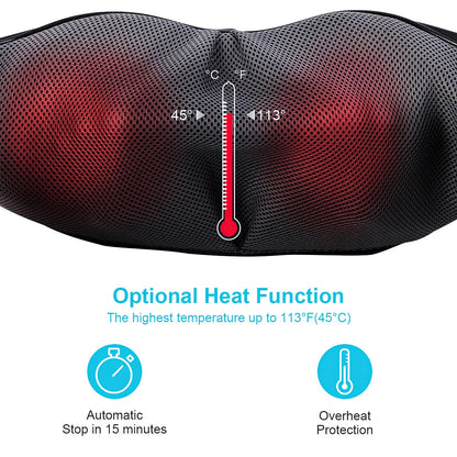 Electric Neck Massager with Heat – Portable Back and Shoulder Massage for Home and Car Use 4