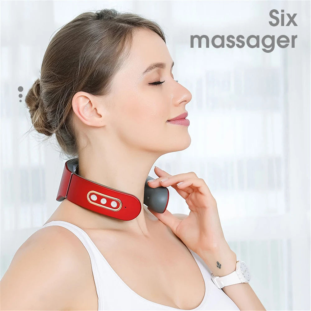Electric Neck Massager with Heating, 9 Intensity Levels, and TENS Technology for Pain Relief and Relaxation 0