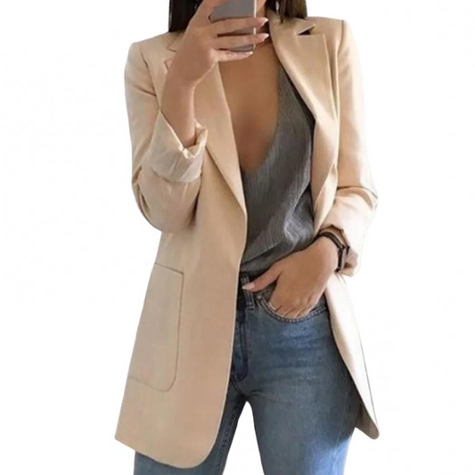 Elegant Black Blazer for Women in Luxurious Wool – Long Sleeve Tailored Jacket for All Occasions 1