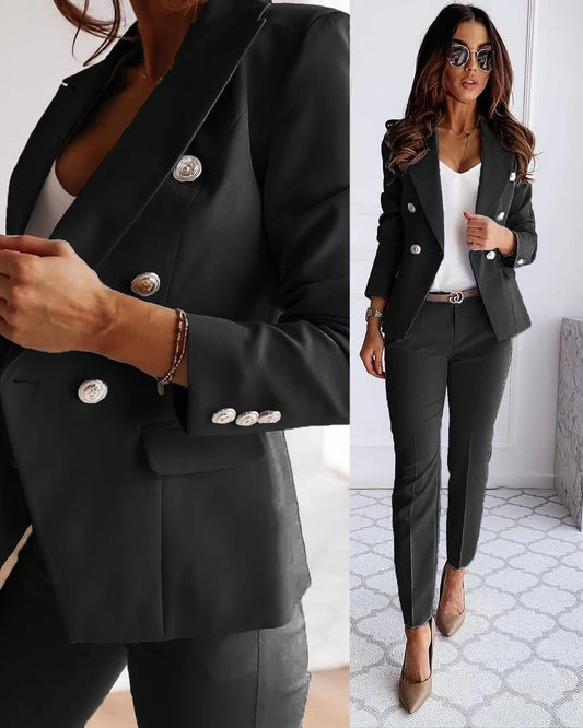 Elegant Blazer Set for Women with Tailored Fit and Matching Skirt or Pants – Timeless Style in High-Quality Fabric 0